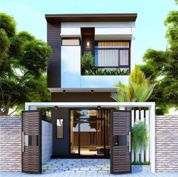 Thiết kế thi công nhà phố 2 tầng