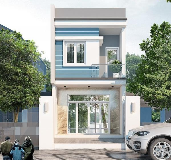 Thiết kế thi công nhà phố 2 tầng