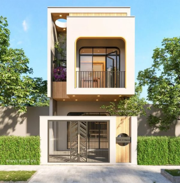 Thiết kế thi công nhà phố 2 tầng