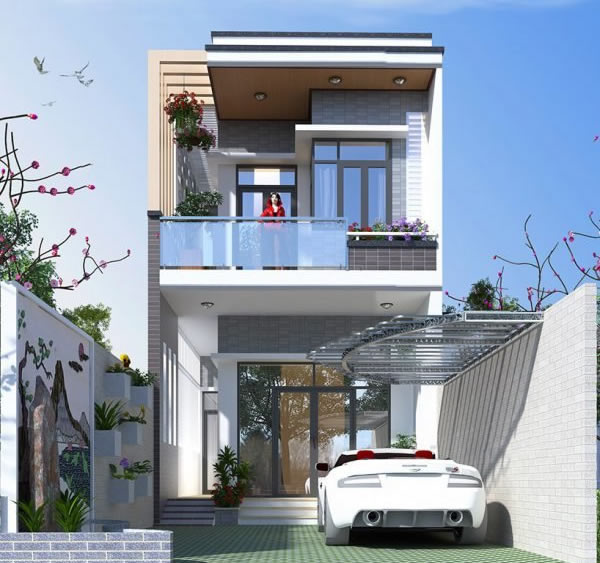 Thiết kế thi công nhà phố 2 tầng
