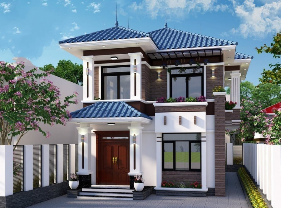 Thiết kế thi công nhà phố 2 tầng