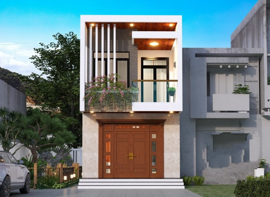 Thiết kế thi công nhà phố 2 tầng
