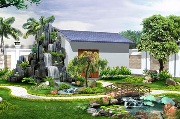 Thi c&ocirc;ng tiểu cảnh s&acirc;n vườn TP Vinh Nghệ An