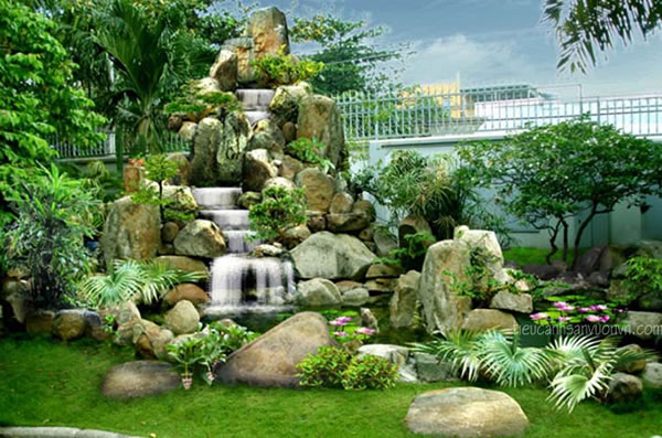Thi c&ocirc;ng tiểu cảnh s&acirc;n vườn TP Vinh Nghệ An